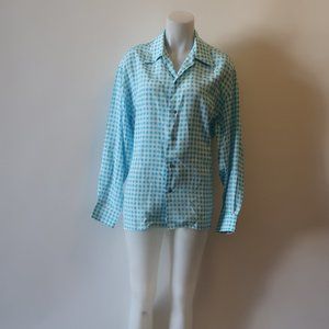 VERTIGO FRANCE AQUA CHECK BUTTON SHIRT 1 US/M *
